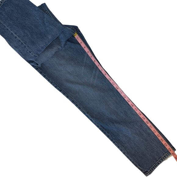 Agolde Blue Sydney Demin Saddle Straight Leg Button Fly Jeans Size 26 - Picture 13 of 15